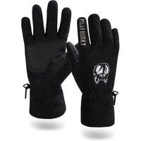 Schwarze Fleecehandschuhe mit Grip-Handfläche