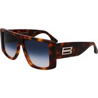 Eckige Schildpatt-Sonnenbrille mit Logo