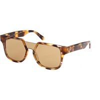 Schildpatt-Sonnenbrille mit eckigem Rahmen