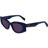 Extravagante Sonnenbrille mit blauem Muster