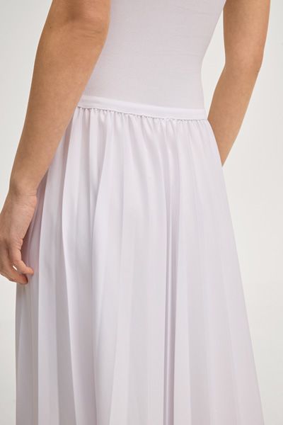 Weißes Midikleid im Tanktop-Stil mit Plissee-Rock