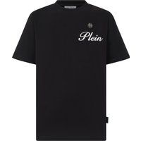 Rundhals-T-Shirt mit geprägter Signatur