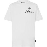 Rundhals-T-Shirt mit geprägter Signatur