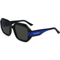 Sonnenbrille mit geometrischem Rahmen und Akzentbügeln