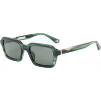 Rechteckige, grün gemusterte Sonnenbrille