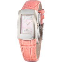 Rechteckige Silberfarbene Uhr mit Rosa Armband