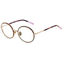 Runde optische Brille mit gemusterten Bügeln