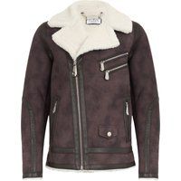 Wildleder-Bikerjacke mit Shearling-Futter