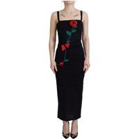Rosenbesticktes Midikleid