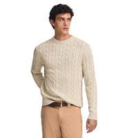 Zopfmuster Strickpullover mit Rundhalsausschnitt