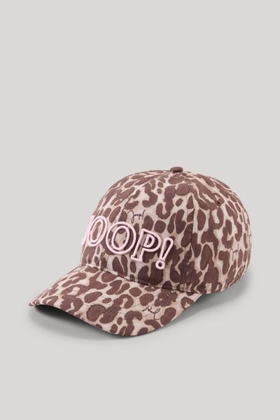 JOOP! Kappe mit Leopardenmuster in Beige und Braun mit Logo
