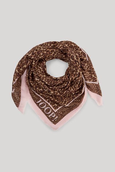 Joop! Adalia Tuch in Beige Braun Rosa Leopardenmuster