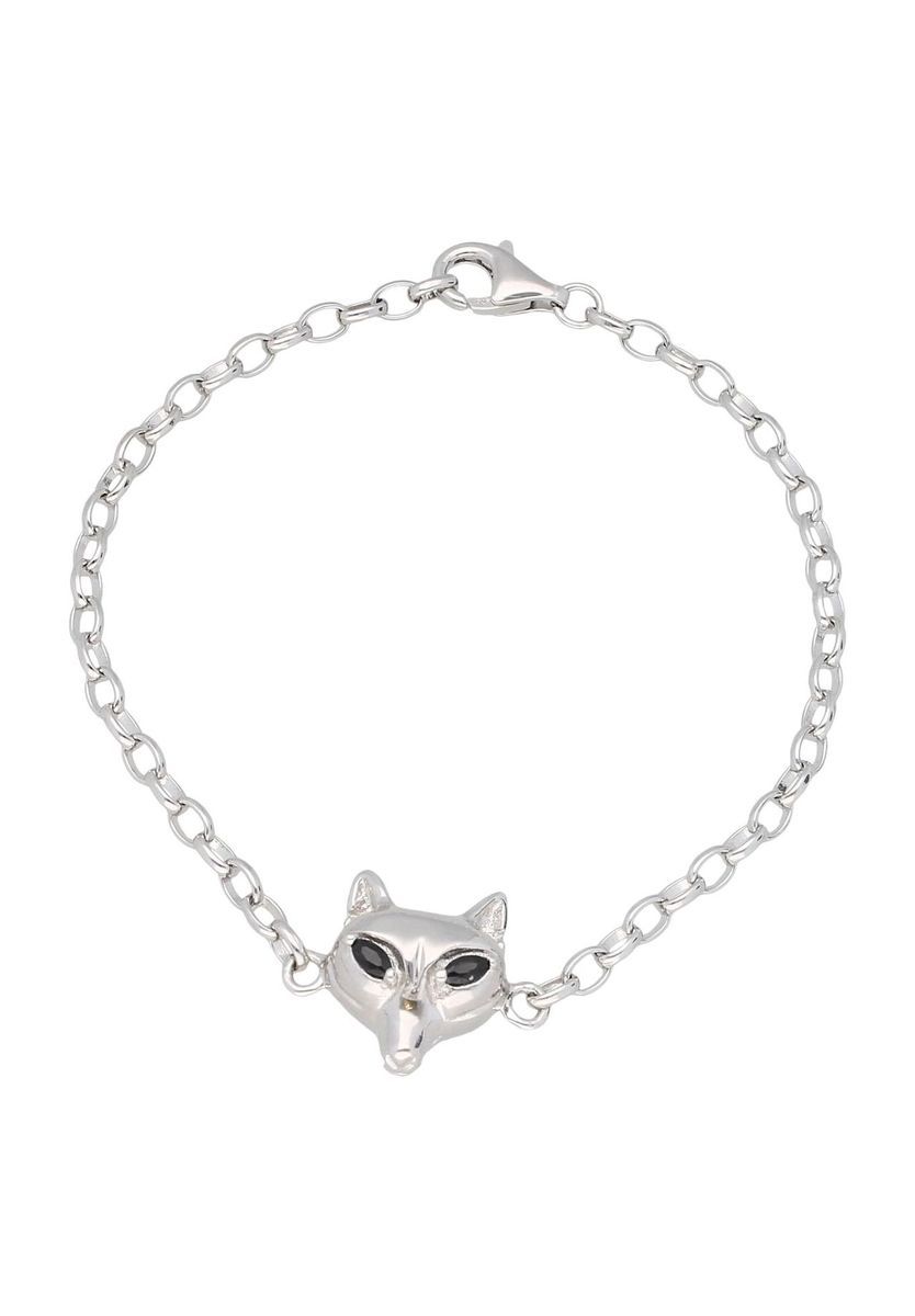 Silbernes Armband mit Fuchs-Kopf-Anhänger