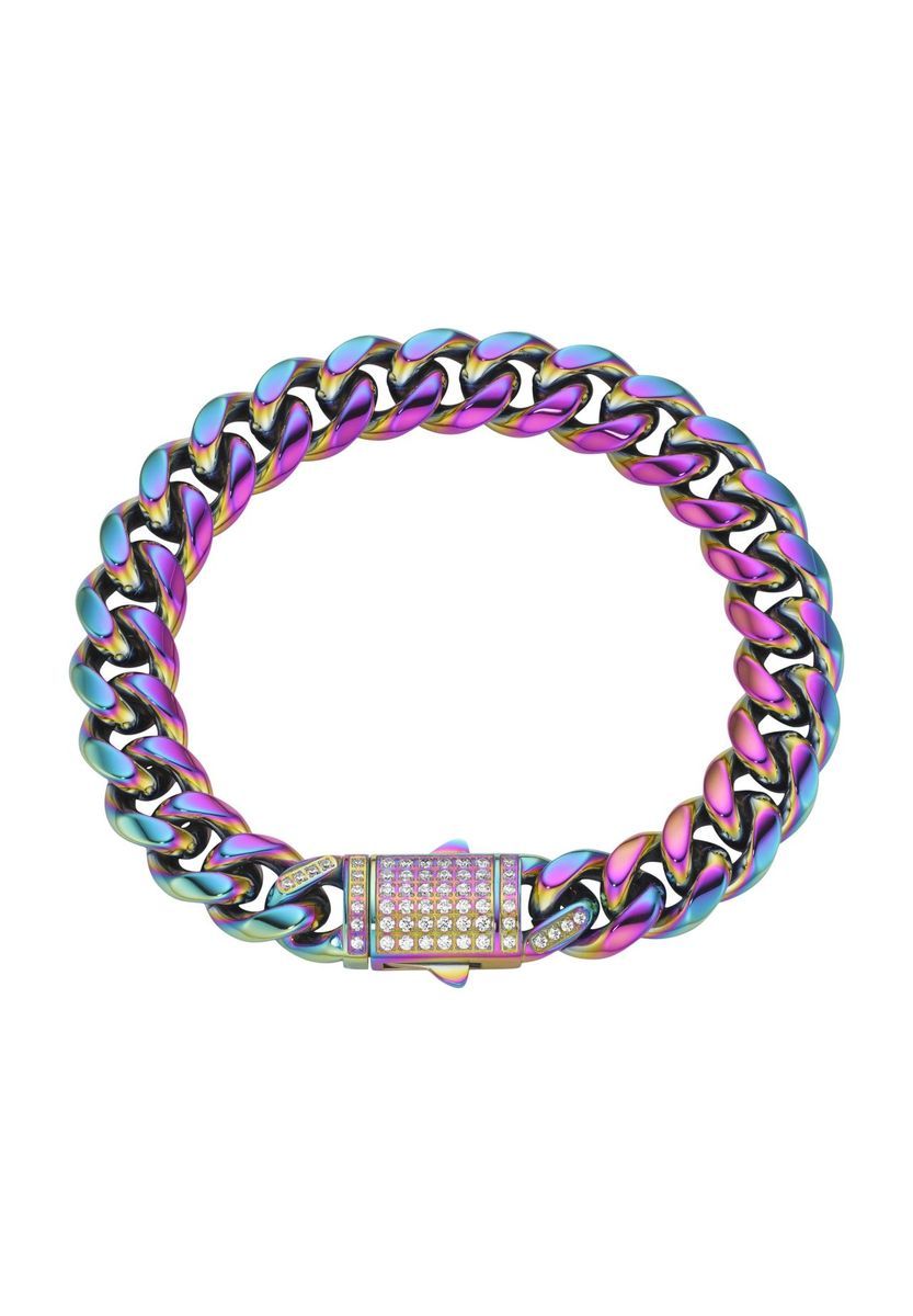 Mehrfarbiges Edelstahl-Panzerarmband