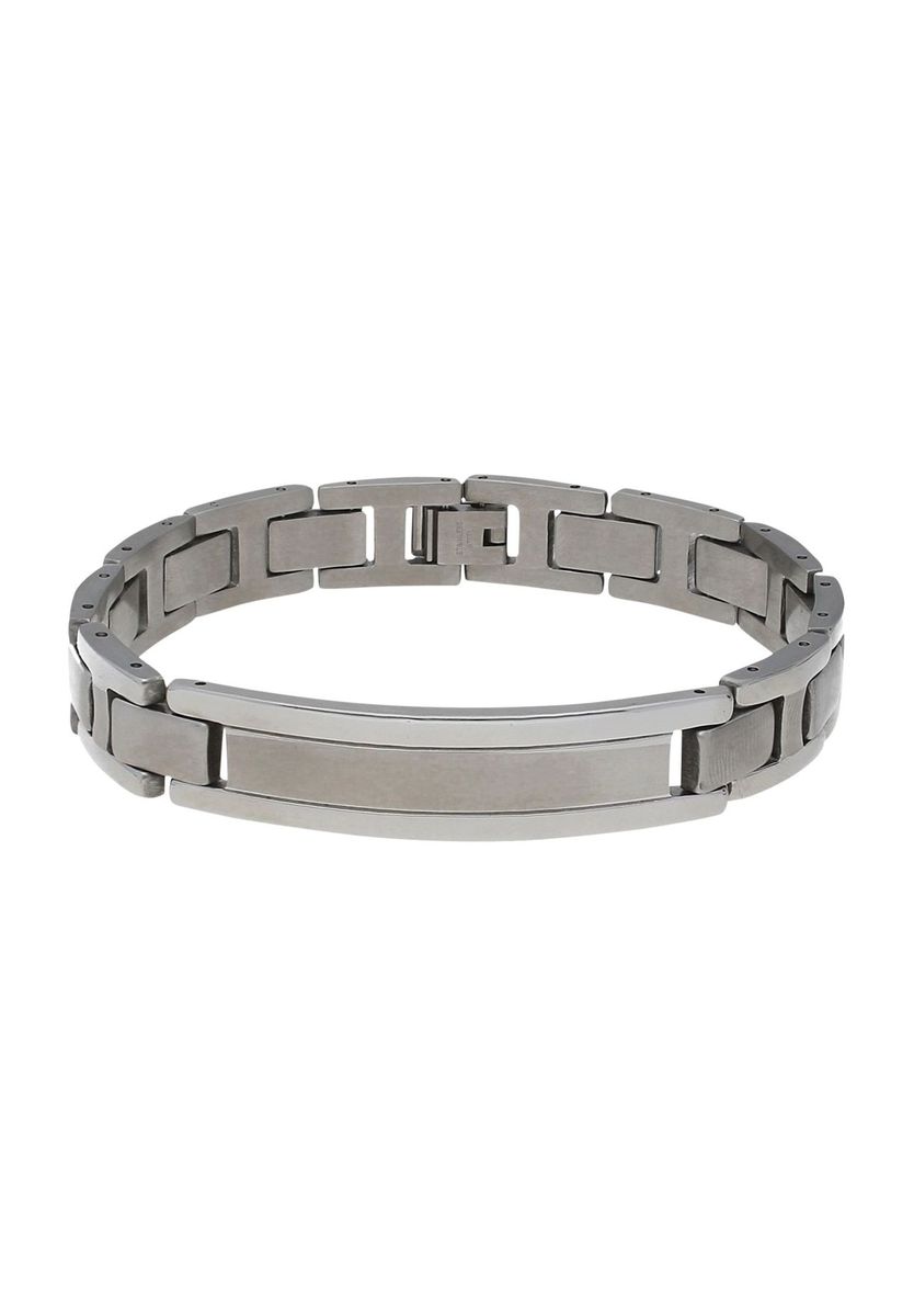 Herren Silberfarbenes Edelstahlarmband