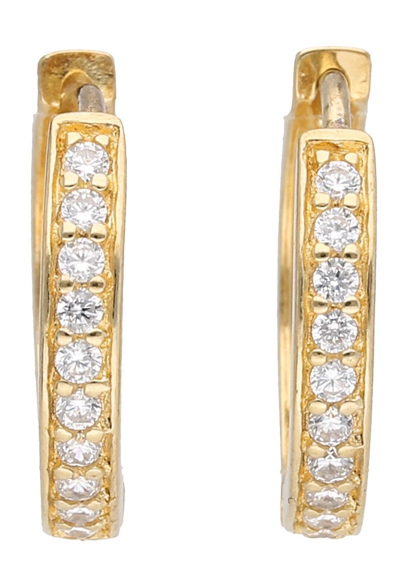 Schimmernde, vergoldete Creolen mit Zirkonia