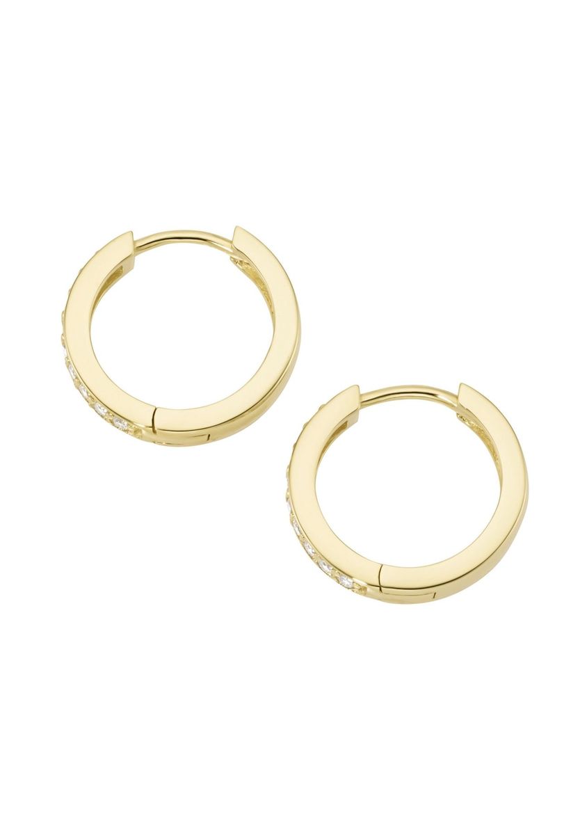 Schimmernde, vergoldete Creolen mit Zirkonia