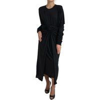 Rose-Detail-Midi-Kleid mit langen Ärmeln