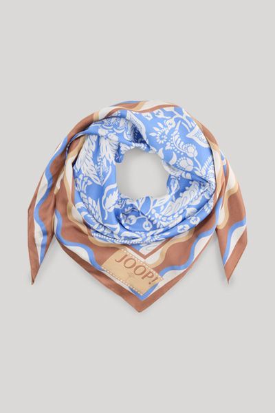 Joop! Augusta Hellblau & Braun Gemusterter Viskosemischung Schal