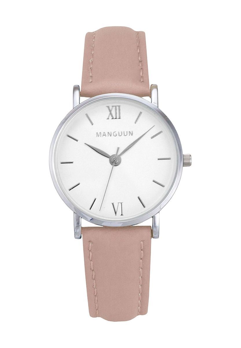 Minimalistische Uhr mit Lederarmband