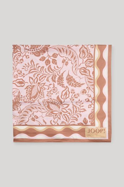 JOOP! Augusta Tuch Rosa und Braun Blumenmuster Logo Emblem