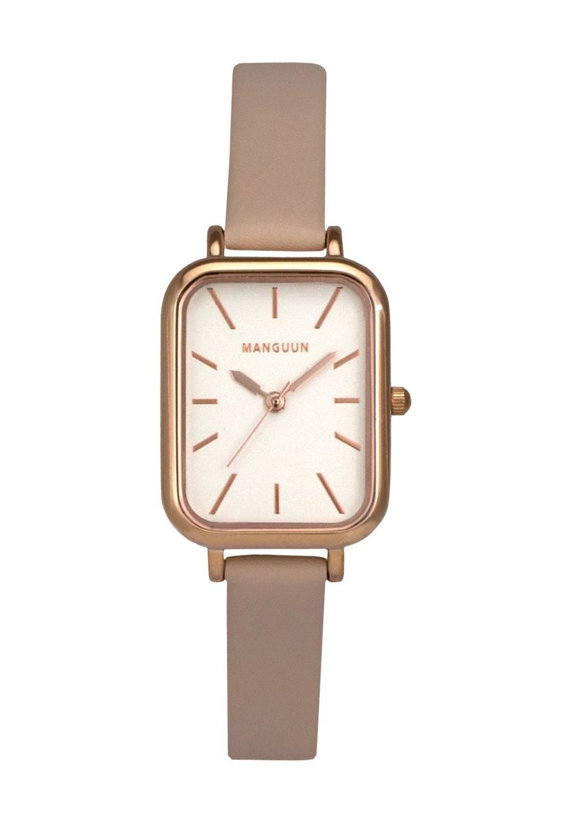 Minimalistische Roségoldene Quadratische Armbanduhr