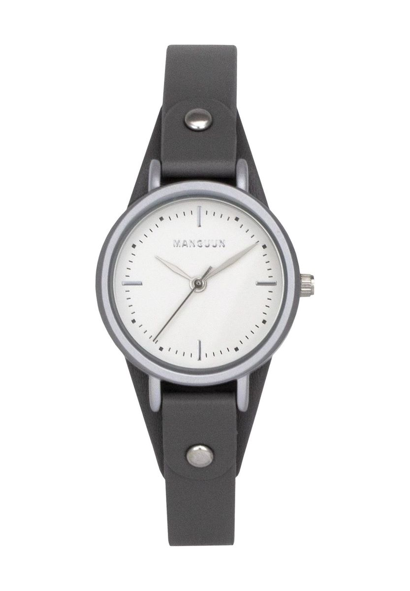 Elegante minimalistische silberfarbene Armbanduhr