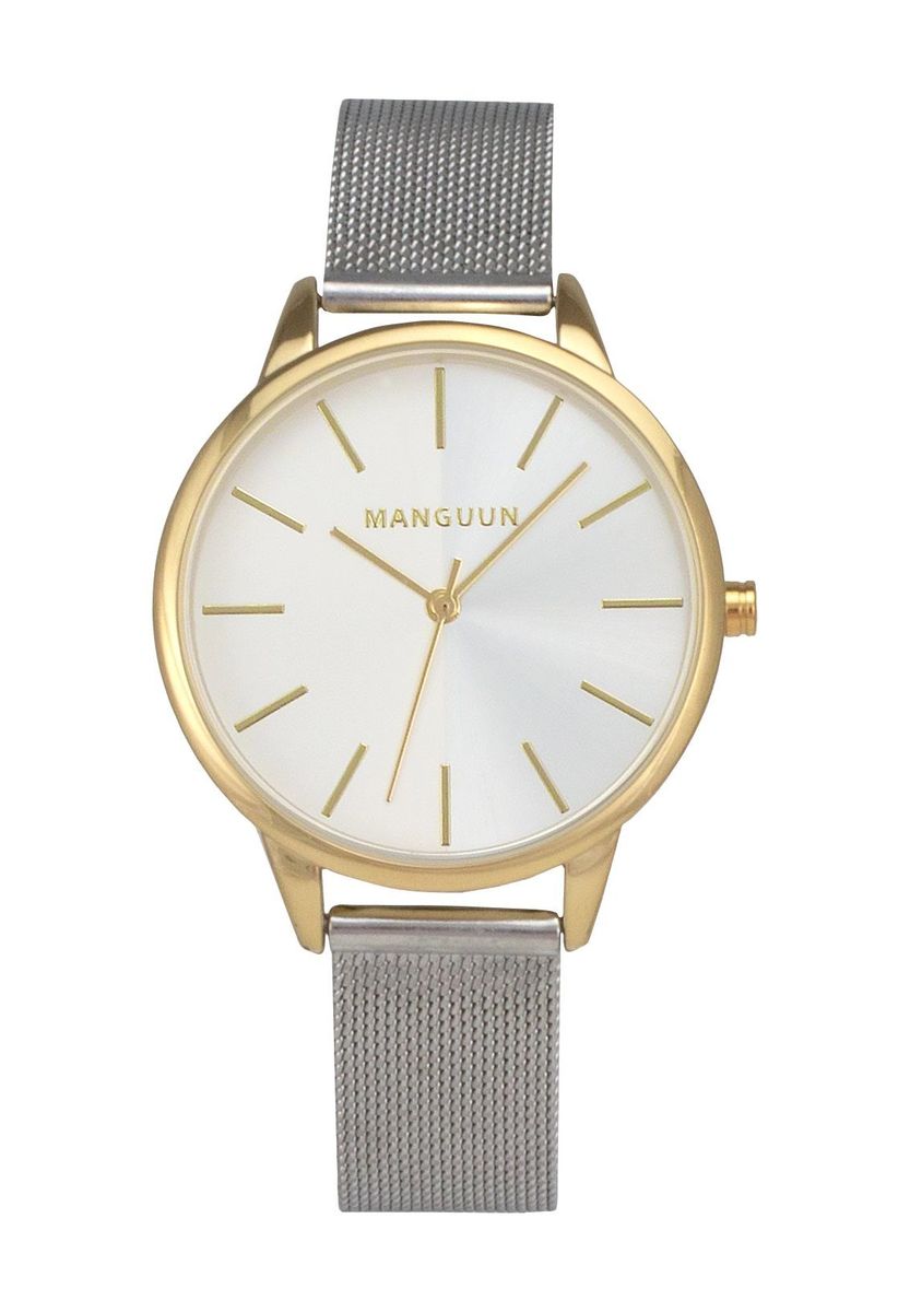 Minimalistische Goldfarbene Uhr mit Mesh-Armband