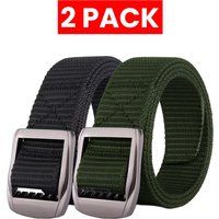 Herren Canvas Webgürtel Doppelpack