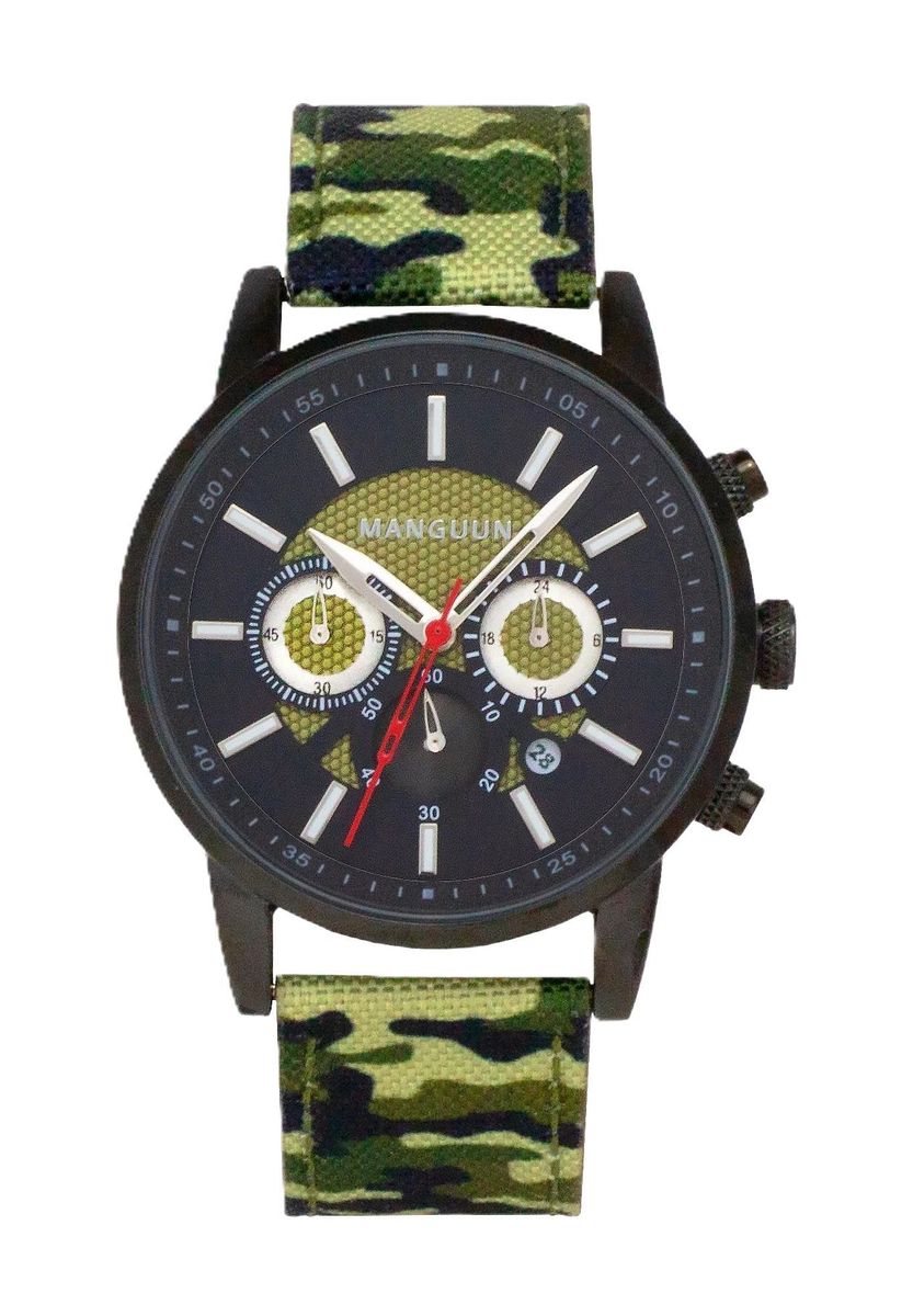 Herren Khaki Camouflage Quarz Chronograph