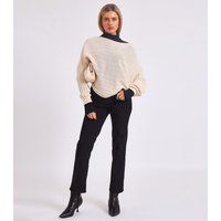 Gestreifter Oversize-Pullover mit Fledermausärmeln