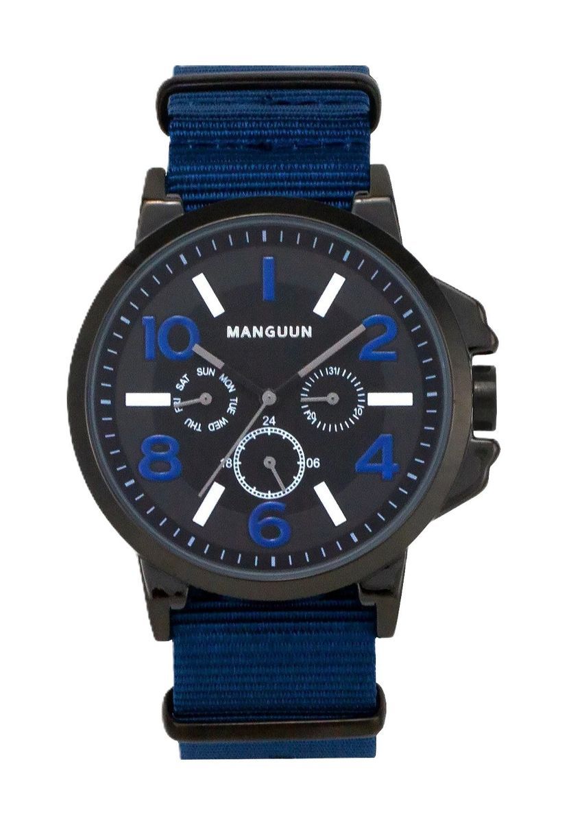 Herrenuhr mit blauen Akzenten