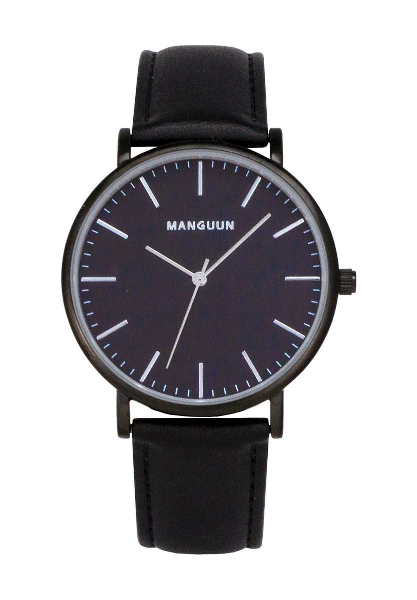 Klassische minimalistische schwarze Armbanduhr