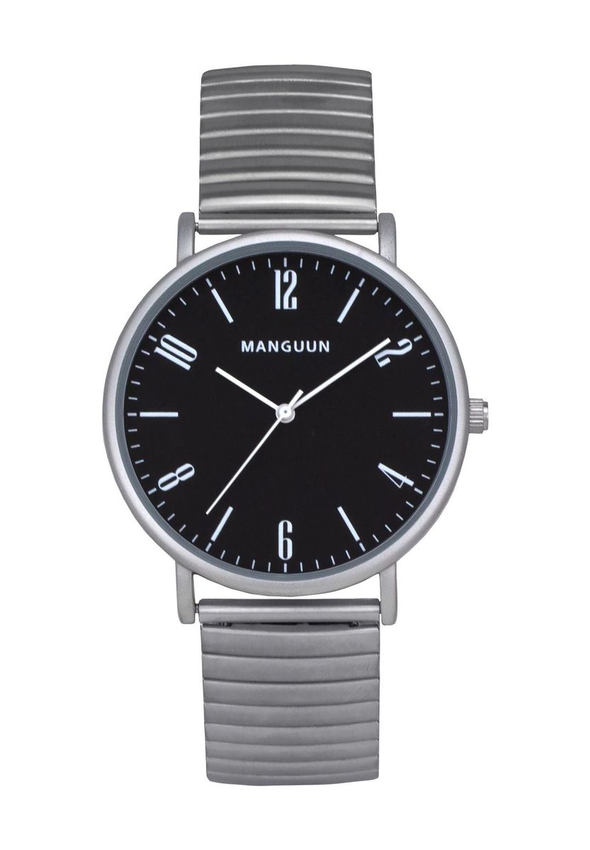 Minimalistische Herrenuhr mit schwarzem Zifferblatt