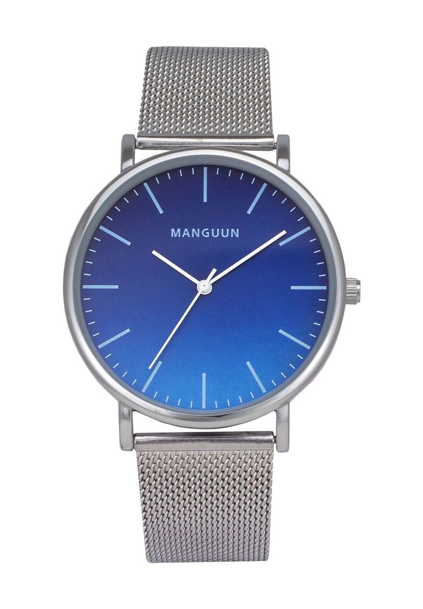 Minimalistische Uhr mit blauem Farbverlauf