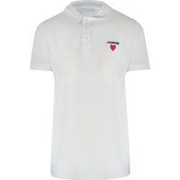 Klassisches weißes Poloshirt mit Herzlogo