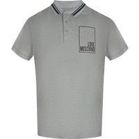 Graues Poloshirt mit Box-Logo