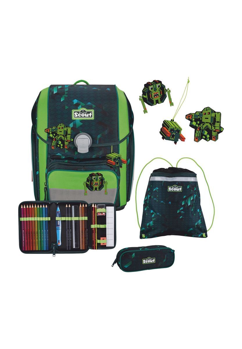 Scout Schulranzen Set fünfteilig grün