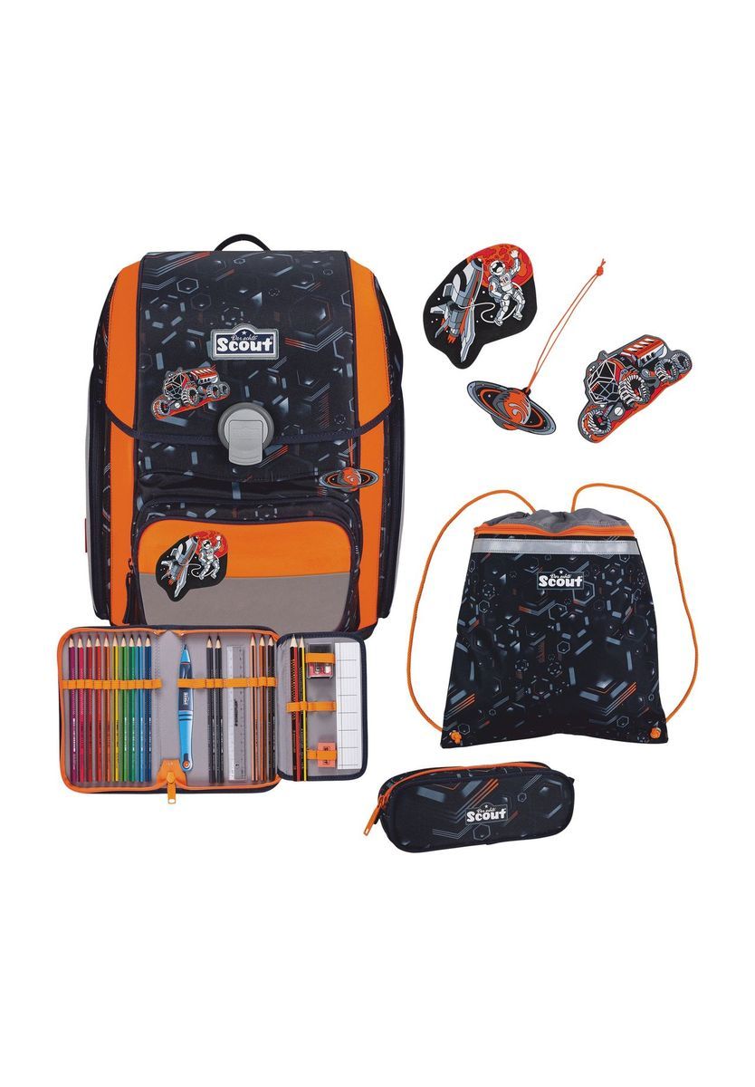 Robustes Schulranzen-Set mit geometrischem Muster