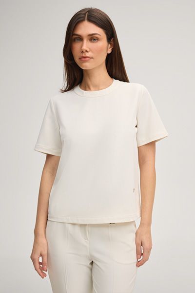 Marc Cain Bini Off-White Blusenshirt mit Reißverschluss hinten