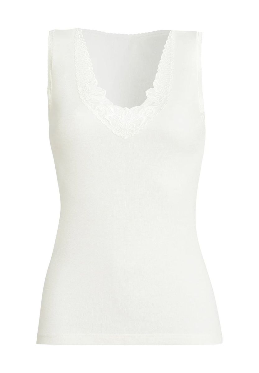 Wollmischungs-Tanktop mit Spitzendetails