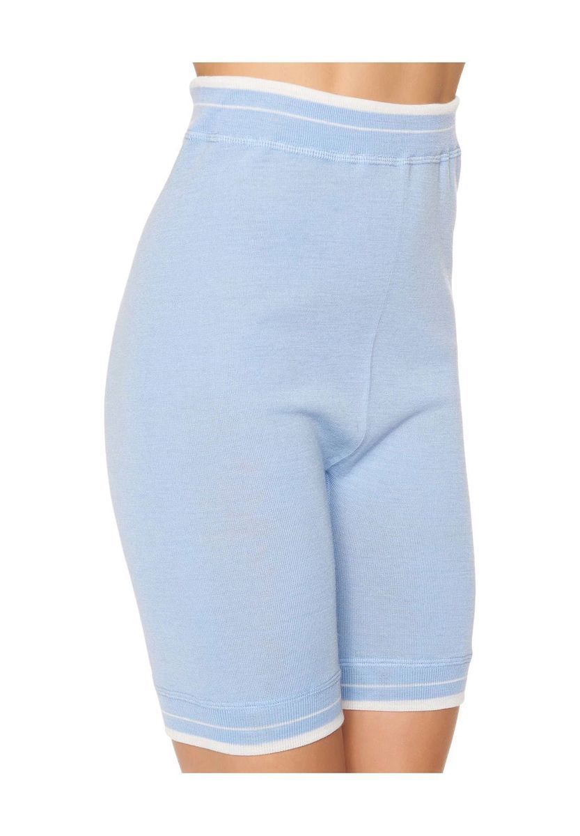 Hochtaillierte Strickshorts mit Wollmischung