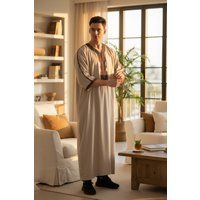 Marokkanische Thobe Robe für Herren, Beige