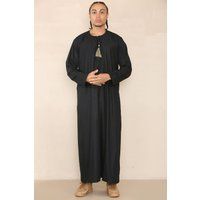 Herren Schwarze Thobe Jubba Kaftan Robe