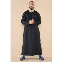Herren Schwarze Thobe Jubba Kaftan Robe