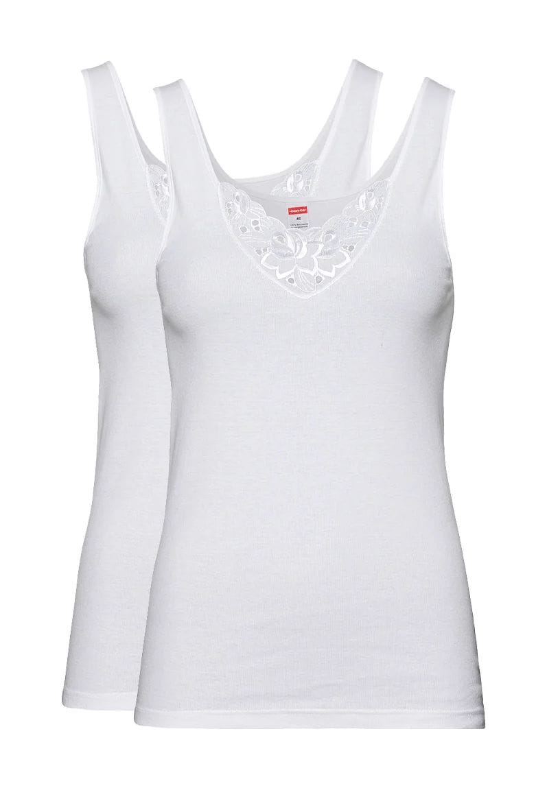 Baumwoll Tanktop Set mit Spitzendetail