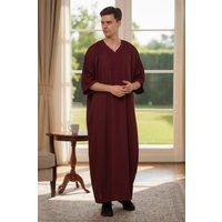 Maroon Marokkanische Thobe Jubba Robe
