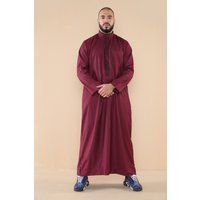 Herren Bestickter Thobe Jubba Kaftan Robe