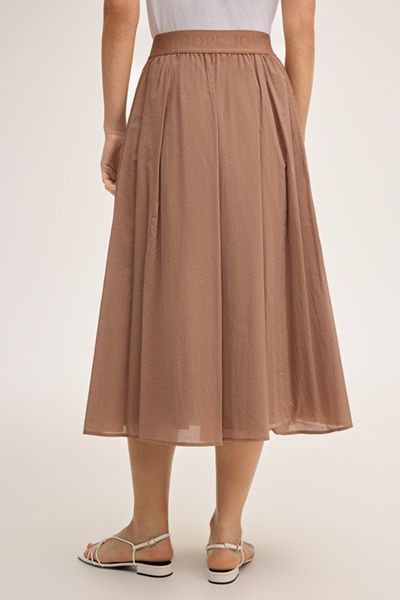 JOOP! Sedef Brauner Plisseerock Midi mit Logo-Bund