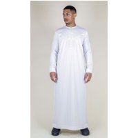 Herren Weißes Satin Thobe Islamisches Gewand